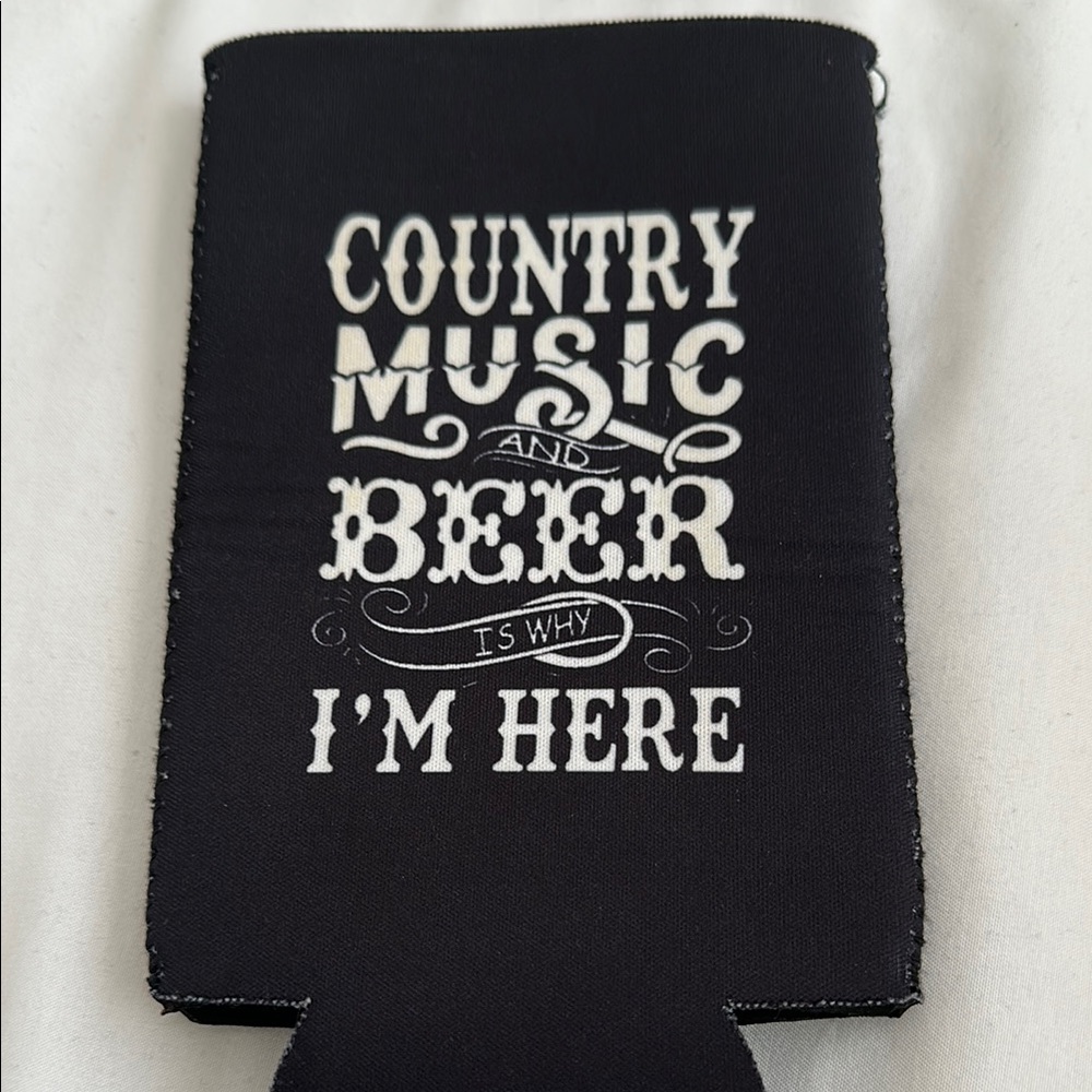 Black Country Music and Beer Tall Can Koozie